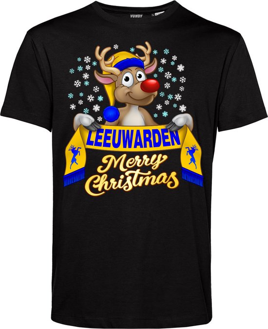 T-shirt Leeuwarden | Foute Kersttrui Dames Heren | Kerstcadeau | Cambuur supporter | Zwart | maat S