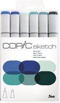 COPIC Marker Sketch 6 Stuks ´Sea & Sky´ - Twinmarker Copic - Professionele Stiften Alcoholbasis - Markers Voor Tekenen En Ontwerpen