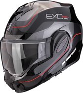 Scorpion Exo-Tech Evo Pro Commuta Black-Silver-Red S - Maat S - Helm