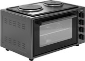 Wiggo WMO-E4562H(B) - Vrijstaande oven met kookplaat 2000W - 45 liter - 5 jaar Garantie - Zwart