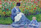 Madame Monet et un enfant - Puzzle en bois Claude Monet 1000 pièces | 59 x 44 cm | King du casse-tête | Puzzle en bois