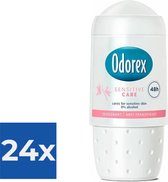 Odorex Deo Roll-on - Sensitive Care 50 ml - Voordeelverpakking 24 stuks