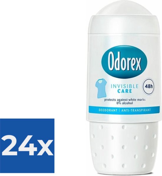 Odorex Deoroller - Invisible Clear 50 ml - Voordeelverpakking 24 stuks