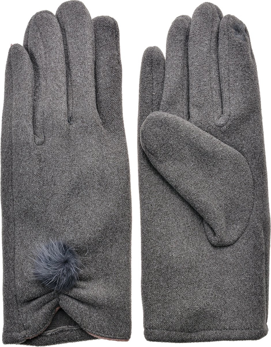 Clayre & Eef Handschoenen Winter 9x24 cm Grijs Polyester