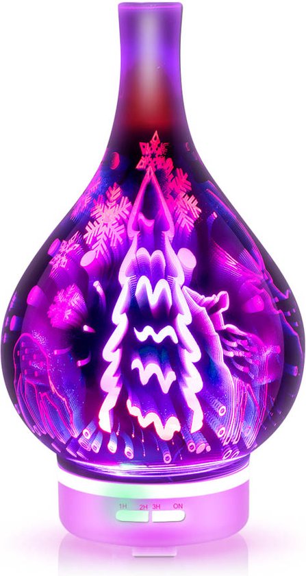 Arcentli Glazen 3D Aromadiffuser Rond - Kerstcadeau - Humidifier - Sfeerverlichting