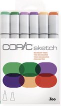 COPIC Marker Sketch 6 Stuks Set ´Secondary Tones´ - Twinmarkers Professionele Kwaliteit - Stiften Op Alcoholbasis - Stiften Voor Tekenen En Ontwerpen