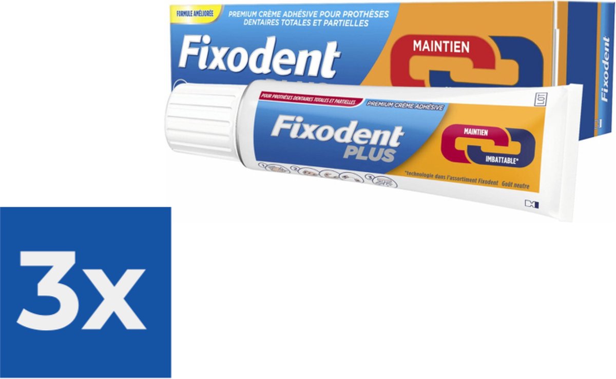 Goedkoopste Fixodent Kleefpasta Plus Duo Premium 40 gr - Voordeelverpakking 3 stuks