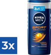 NIVEA Men Sport Douchegel - 250ml - Voordeelverpakking 3 stuks