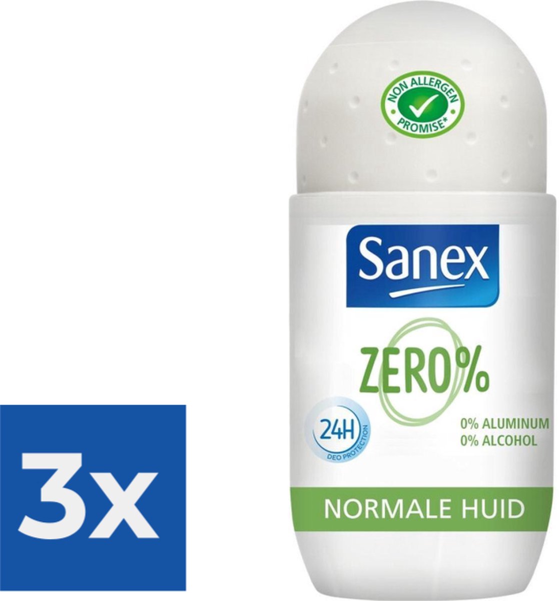 Goedkoopste Sanex Deo Roll-on - Zero Respect & Control 50 ml - Voordeelverpakking 3 stuks