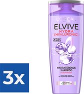 L’Oréal Paris Elvive Shampoo Hydra Hyaluronic Hydraterend - 250 ml - Voordeelverpakking 3 stuks
