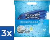 Wilkinson Wegwerpscheermesjes Essentials 2 For Men 5 stuks - Voordeelverpakking 3 stuks