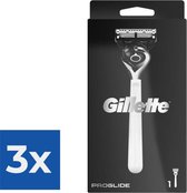 Gillette ProGlide scheerapparaat voor mannen Zwart- Wit - Voordeelverpakking 3 stuks
