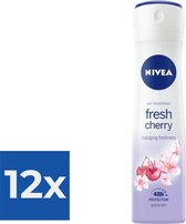 Nivea Anti-transpirant Fresh Cherry 150 ml - Voordeelverpakking 12 stuks