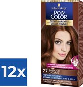 Poly Color Creme Haarverf 77 - Kastanje - 1 stuk - Voordeelverpakking 12 stuks