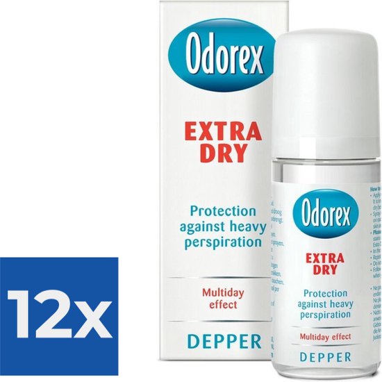 Foto: Odorex extra dry depper 50 ml deodorant voordeelverpakking 12 stuks