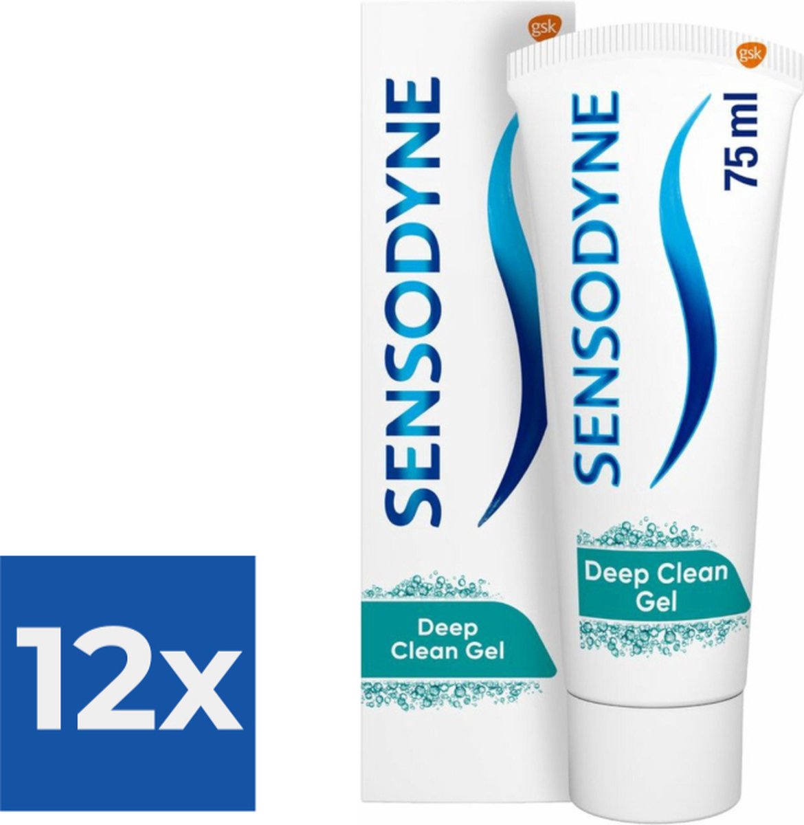 Goedkoopste Sensodyne Tandpasta Deep Clean Gel 75 ml - Voordeelverpakking 12 stuks