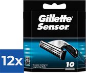 Gillette Sensor Scheermesjes Voor Mannen - 10 Navulmesjes - Voordeelverpakking 12 stuks