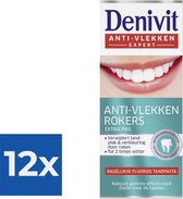 Denivit Tandpasta Anti Vlekken Rokers - 50 ml - Voordeelverpakking 12 stuks