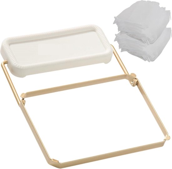 Foto: Gootsteen organizer gootsteen afval netje wit gootsteenontstopper gootsteen zeef netto sink filter rack anti blokkeren wegwerp fijne mesh filter aanrecht zeef mesh tas voor keuken spoelbak incl 50 netjes