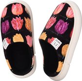 Robin Ruth - Sloffen - Tulpen zwart - Pantoffels dames - Maat 40-41