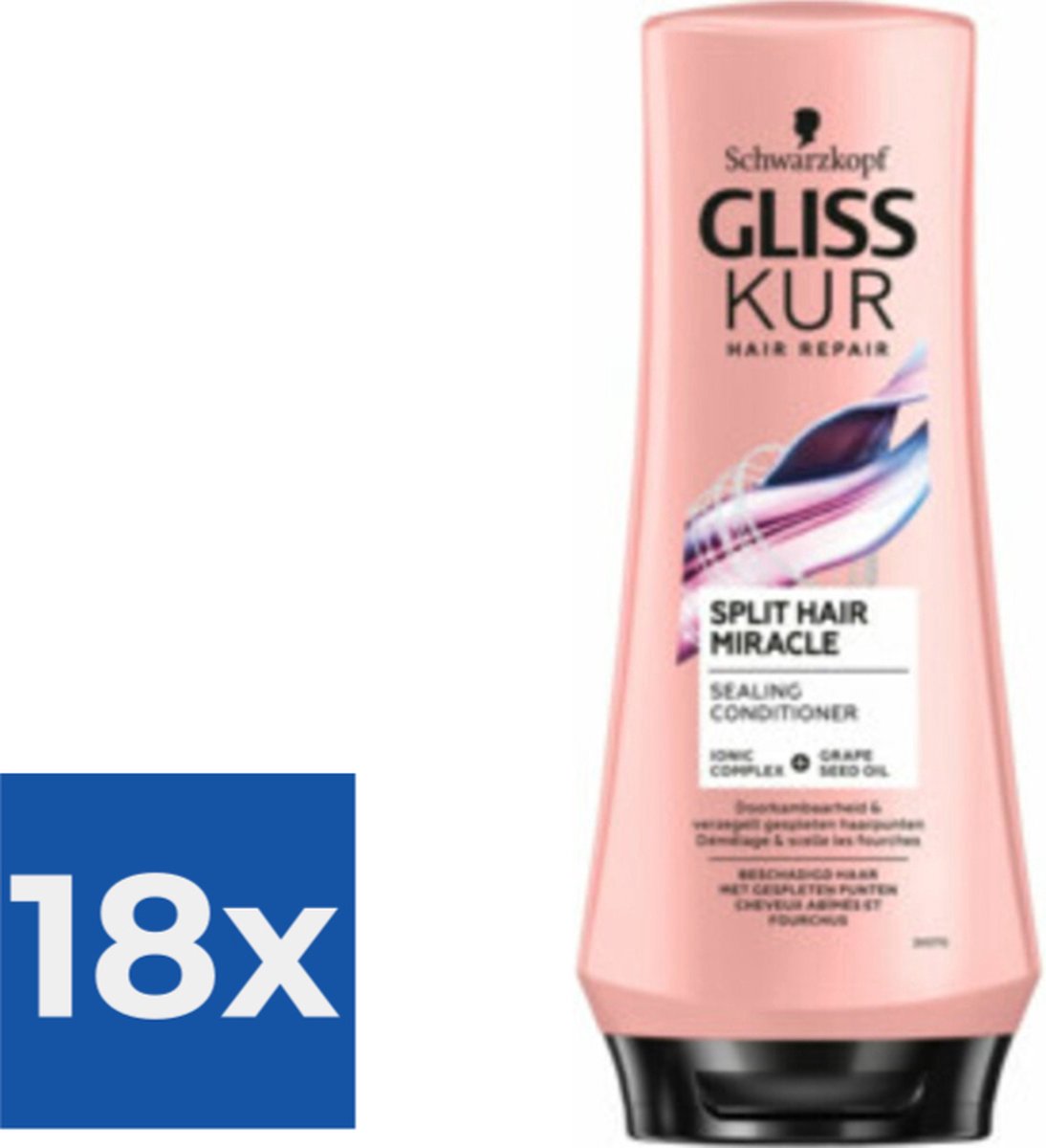 Gliss Split Hair Miracle Conditioner 200ml - Voordeelverpakking 18 stuks