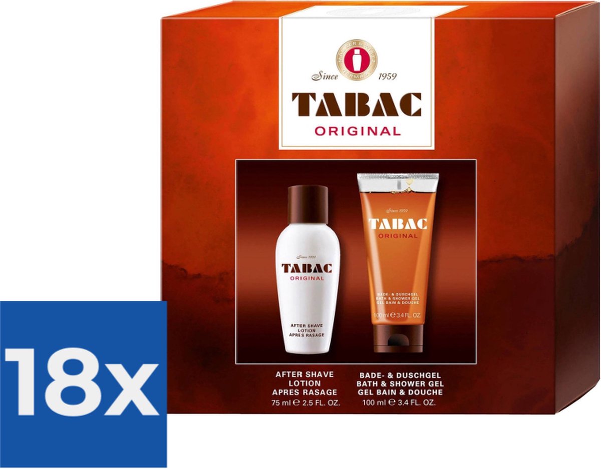 Goedkoopste Tabac Original Aftershave Lotion & Douchegel Giftset 1ST - Voordeelverpakking 18 stuks