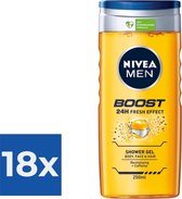 NIVEA Men Boost Douchegel - 250 ml - Voordeelverpakking 18 stuks
