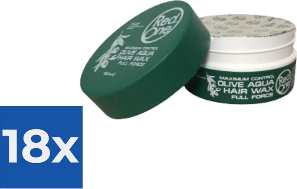 Red One Haar Styling Wax - 150 ml. - Olive - Aqua Hair Gel Wax - Voordeelverpakking 18 stuks
