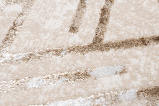 Tapiso Crystal Runner Tapis Tapis Beige à Poils Courts Taille - 80x200