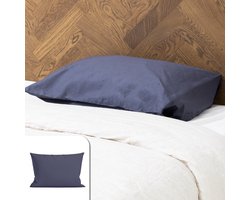 Kalm Kussensloop 60x70cm - 100% Hoogwaardige Katoen - Comfortabel en Vochtregulerend - Donkergrijs