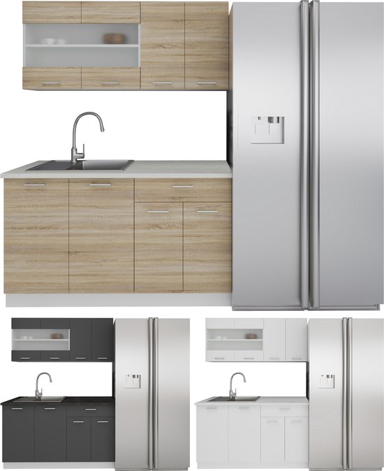 VCM Cuisine individuelle en 4 parties Cuisine intégrée Cuisine complète 140 cm Esilo Cuisine individuelle en 4 parties Cuisine intégrée Cuisine complète 140 cm Esilo