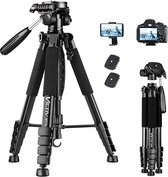 camera statief - camerastatief van aluminium, draagbaar, verbeterd smartphonestatief 52-160-185 cm,