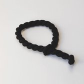 LoveTies Maxi - gevlochten haarelastiek - armbandje - zwart - aantrekbaar