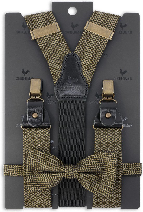 Sir Redman - Bretels met strik - bretels combi pack Gold Celebration - zwart / goud