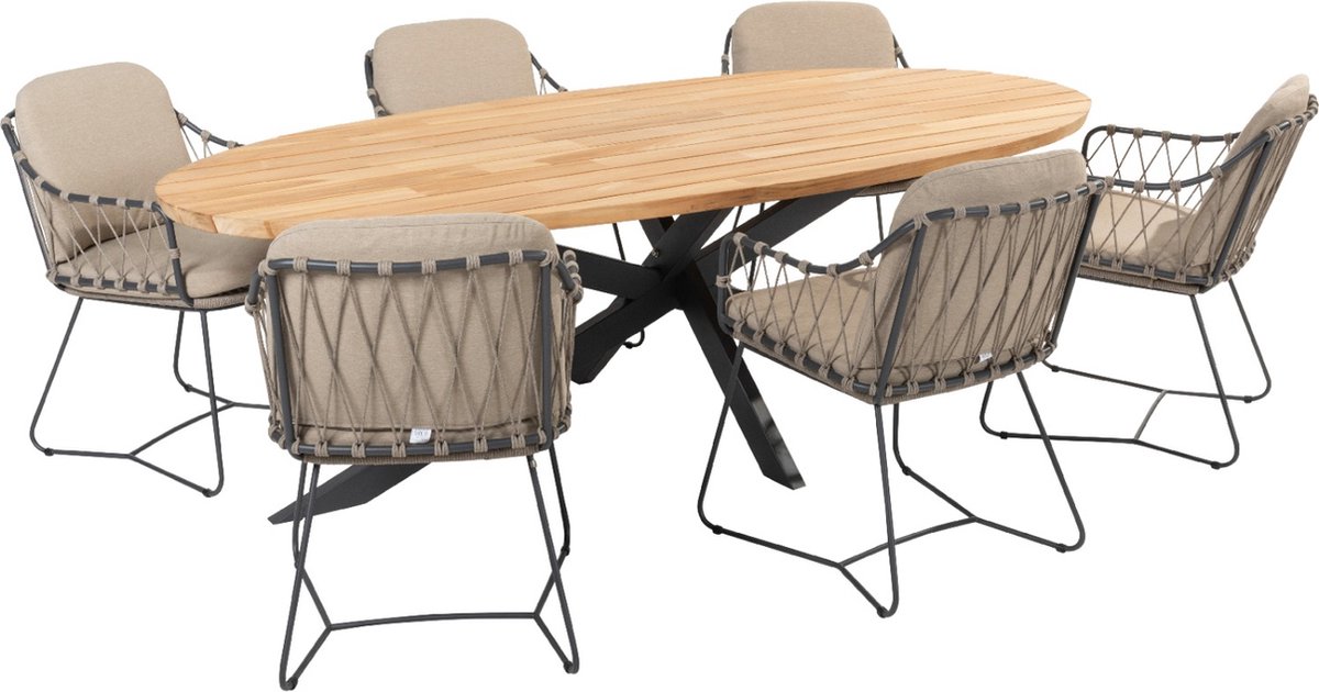 Taste Prego/Prado ellips ovale tuinset - 7-delig - 240x115 cm.