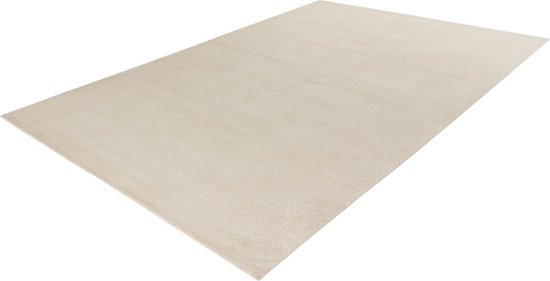 Lalee Trendy Uni- laag polig- vloerkleed- velours- velvet look- glans- uni kleur- effen tapijt- 240x330 cm ivoor gebroken wit