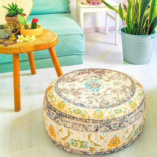 Housse de Tabouret Rond - 100% Coton