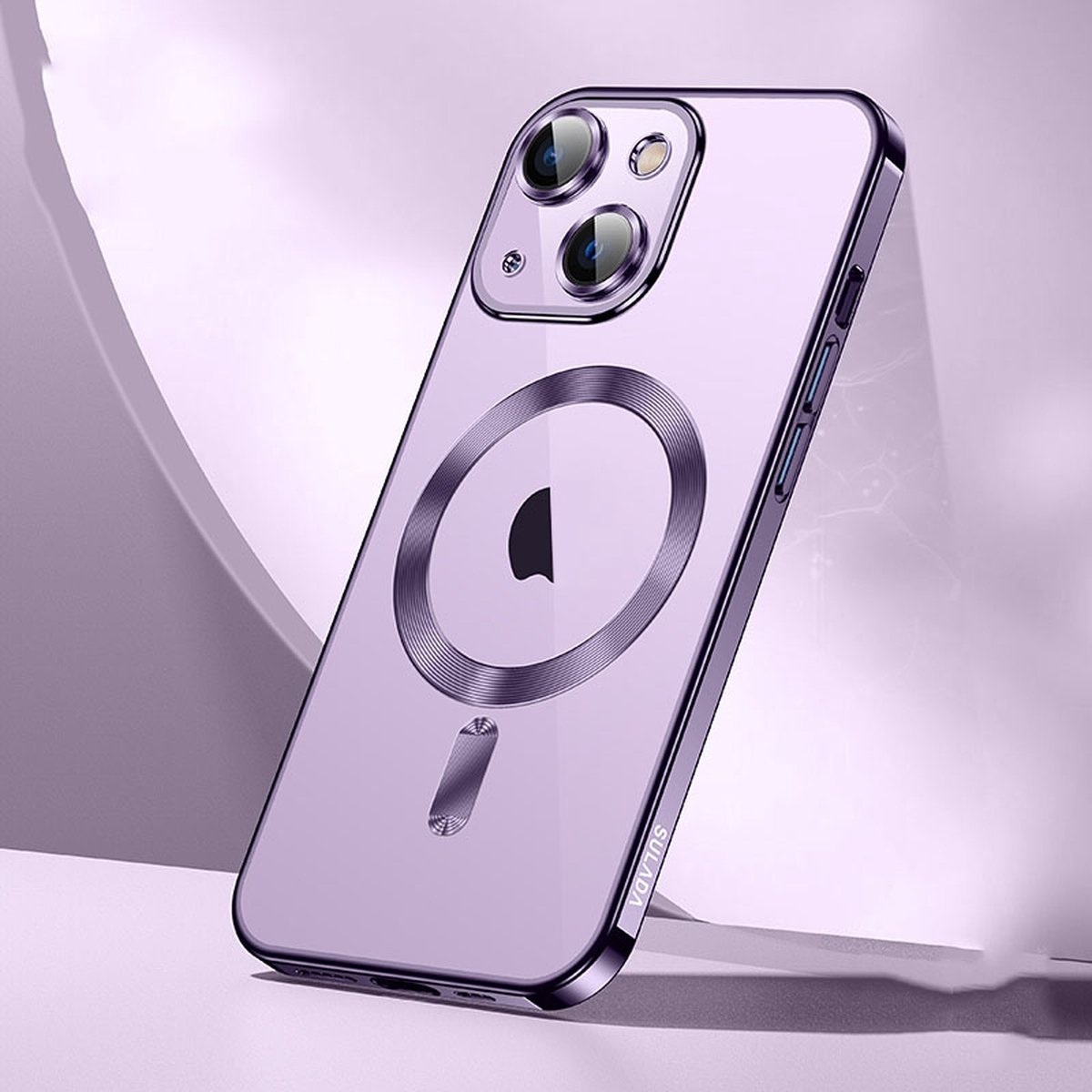 Sulada Soft case TPU en shockproof en lensbeschermer met magnetische ring voor de iPhone 15 Donkerpaars