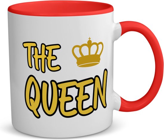 Akyol - la reine tasse à café - tasse à thé - rouge - Reine - une reine - cadeau d'anniversaire - couronne - cadeau - cadeau - capacité 350 ML