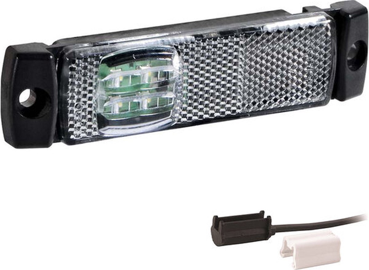 LED markeringslicht wit | 12-24v | 1,5mm connector 2 stuks