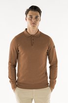 Presly and Sun Heren knitted polo-Brad-Bruin-L