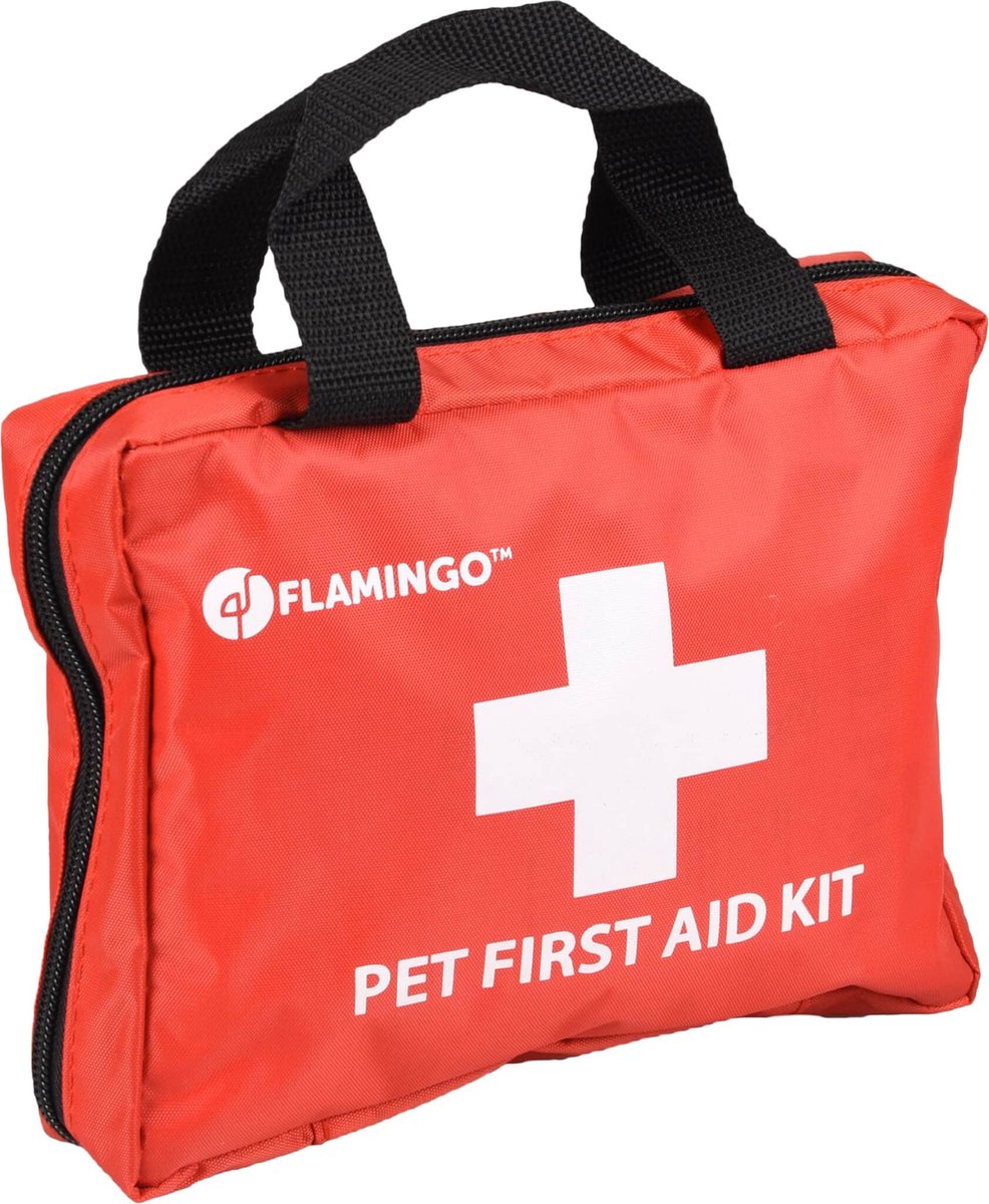 Flamingo Resku Premium - Ehbo-kit Honden;katten - Ehbo Set Resku Huisdieren Premium Rood 20x15x6cm - 1st