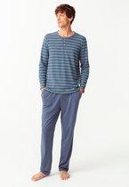 Damart - Pyjama gestreepte jersey - Heren - Blauw - M