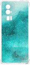 Telefoon Hoesje Geschikt voor Xiaomi Poco F5 Pro Case Anti-shock met transparante rand Painting Blue