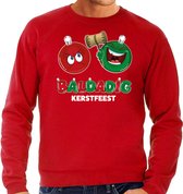 Bellatio Decorations foute Kersttrui/sweater voor heren - baldadig kerstfeest - rood - ontdeugend S