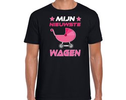 Bellatio Decorations Cadeau t-shirt aanstaande papa - mijn nieuwste wagen - roze - Vaderdag/verjaardag XL