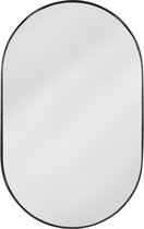Spiegel Ovaal met Zwarte Rand - Ovale Spiegel - Passpiegel - Metaal - 50 x 80 cm