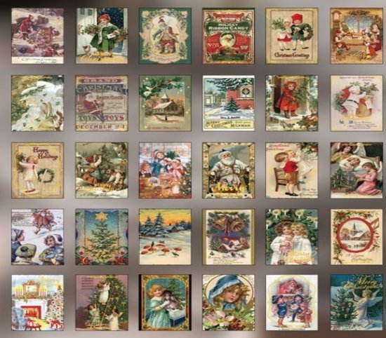 Foto: Stickerboekje kerst childeren vintage christmas kerststickers vintage 30 stuks