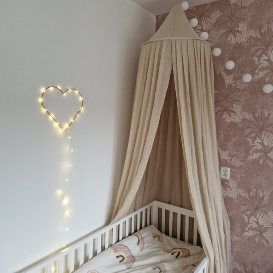 Hart lampje goud, 50LED, babykamer, decoratie, wandlamp