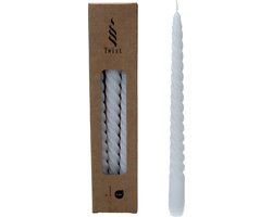 foto van Twist Draaikaarsen Gedraaide Dinerkaars 25cm 3 Stuks Wit